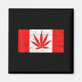 Funny Canada &amp; Weed Leaf! Canadian New Flag Jo マグネット (正面)