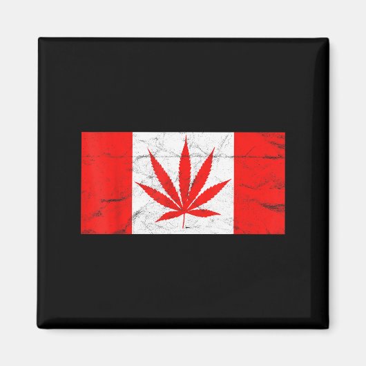 Funny Canada &amp; Weed Leaf! Canadian New Flag Jo マグネット (正面)