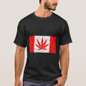 Funny Canada &amp; Weed Leaf! Canadian New Flag Jo Tシャツ (正面)