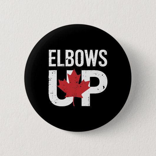 Funny Canada Meme Elbows Up  缶バッジ (正面)
