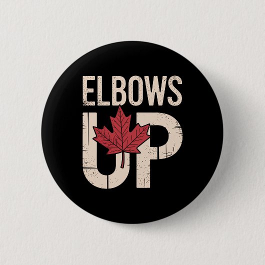 Funny Canada Meme Elbows Up (1)  缶バッジ (正面)