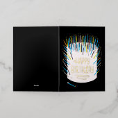 Funny Candles Birthday Folded Foil Greeting Card 箔グリーティングカード (外側レイダウン)