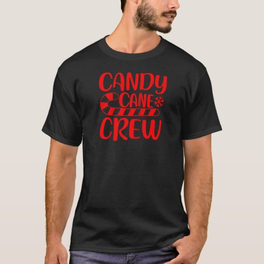 Funny Candy Cane Crew Christmas Candy Lovers Match Tシャツ (正面)
