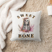 Funny Candy Skull Halloween Throw Pillow クッション (ブランケット)