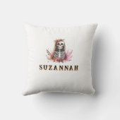 Funny Candy Skull Halloween Throw Pillow クッション (裏面)