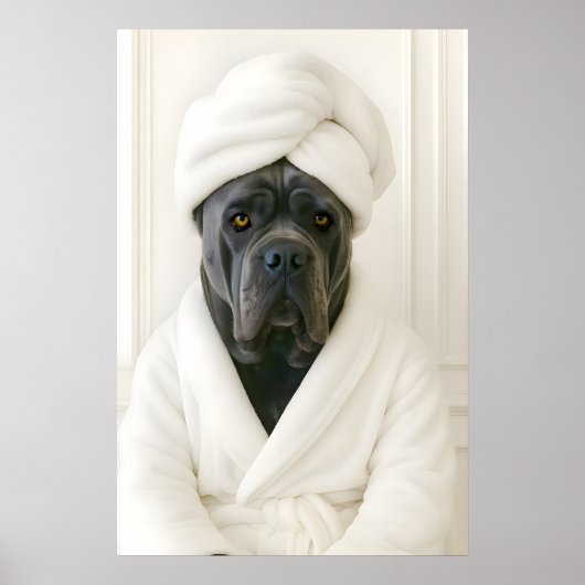 Funny Cane Corso Bathroom Print, Cane Corso In ポスター (正面)