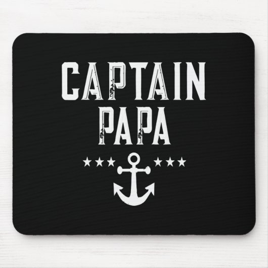 Funny Captain Papa Anchor Design  マウスパッド (正面)