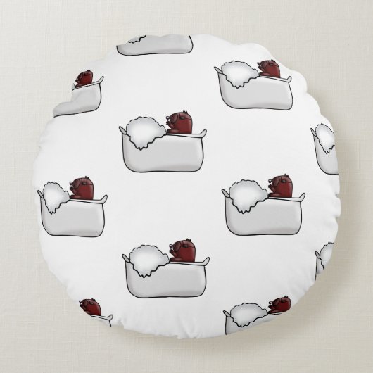 Funny Capybara ラウンドクッション (正面)