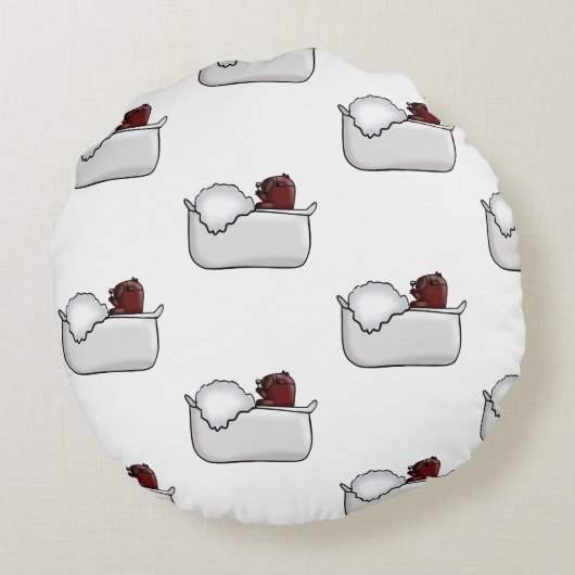 Funny Capybara ラウンドクッション (裏面)