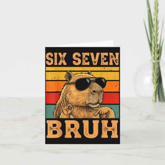 Funny Capybara 67 Meme Six Seven Bruh Boys Teens K カード (正面)