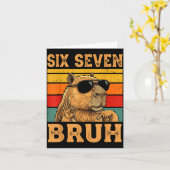 Funny Capybara 67 Meme Six Seven Bruh Boys Teens K カード (黄色い花)