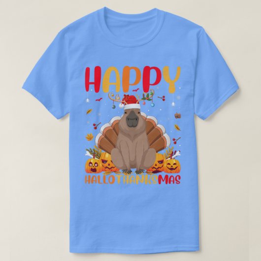 Funny Capybara Animal Lover Happy Capybara HelloTh Tシャツ (デザイン正面)