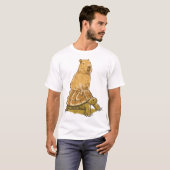 Funny Capybara Animal Turtle Cute Capybara Tシャツ (正面フル)