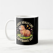 Funny Capybara Art For Men Women Kids Capy Rodent コーヒーマグカップ (左)