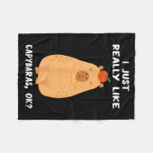 Funny Capybara Art For Men Women Kids Rodent Capyb フリースブランケット (正面(横))