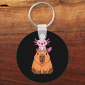 Funny Capybara Axolotl Kawaii Kids Boys Girls Anim キーホルダー (正面)