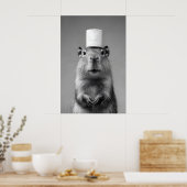 Funny Capybara Bathroom Art Print, Toilet Paper ポスター (キッチン)