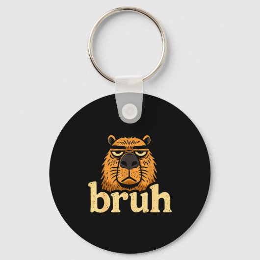 Funny Capybara Bruh Sarcastic Animal Meme Boys Tee キーホルダー (正面)