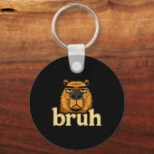 Funny Capybara Bruh Sarcastic Animal Meme Boys Tee キーホルダー (正面)