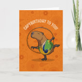 Funny Capybara Capybirthday To You! Birthday Art カード (正面)
