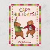 Funny Capybara Christmas Design for Animal Lovers シーズンポストカード (正面)