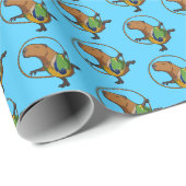 Funny Capybara Dancer Rhythmic Gymnast Cartoon ラッピングペーパー (ロールコーナー)