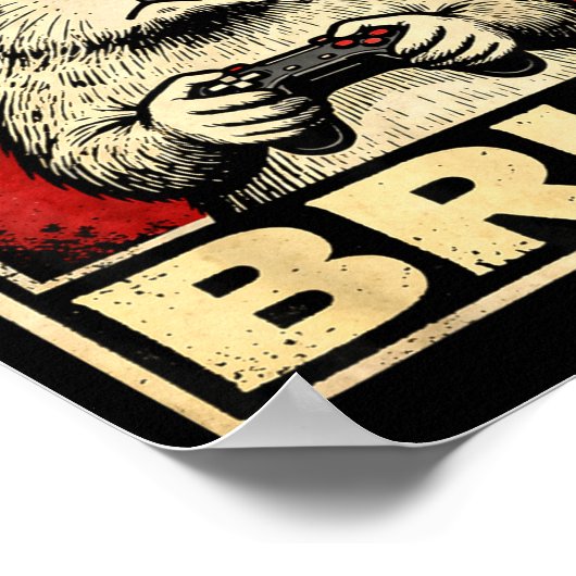 Funny Capybara Gamer Bruh Graphic Tee Men Boys Tee ポスター (角)