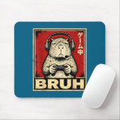 Funny Capybara Gamer Bruh Graphic Tee Men Boys Tee マウスパッド (マウス)