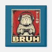 Funny Capybara Gamer Bruh Graphic Tee Men Boys Tee マグネット (正面)