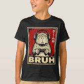 Funny Capybara Gamer Bruh Graphic Tee Men Boys Tee Tシャツ (正面)