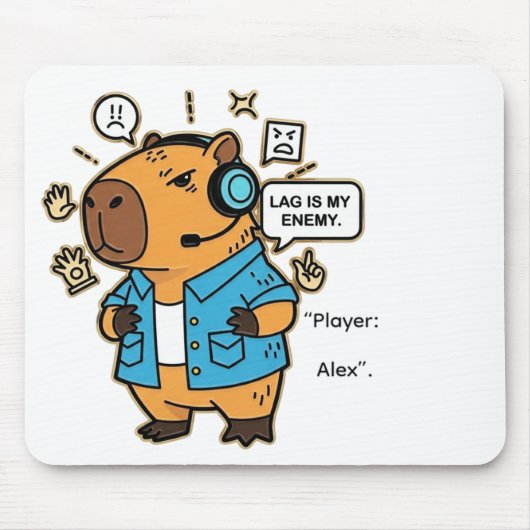 Funny Capybara Gamer Mousepad マウスパッド (正面)