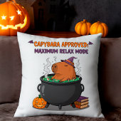 Funny Capybara Halloween Witch Wizard Cauldron クッション