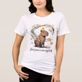 Funny Capybara Inner Peace Is Non Negotiable T-Shi トライブレンドＴシャツ (正面)