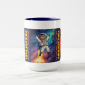 Funny Capybara Morning Rocket Fuel Dad Joke マグカップ (中央)