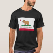 Funny Capybara Republic California Flag Tシャツ (正面)