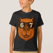 Funny Capybara Sungles 67 Six Seven Meme  Tシャツ (正面)