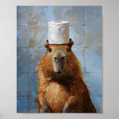 Funny Capybara Toilet Paper Poster ポスター (正面)
