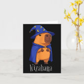 Funny Capybara Wizard Costume Wizabara Graphic Kid カード (黄色い花)