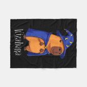 Funny Capybara Wizard Costume Wizabara Graphic Kid フリースブランケット (正面(横))