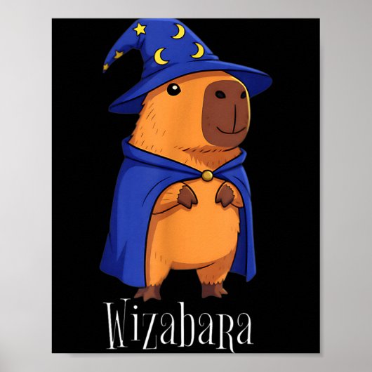 Funny Capybara Wizard Costume Wizabara Graphic Kid ポスター (正面)