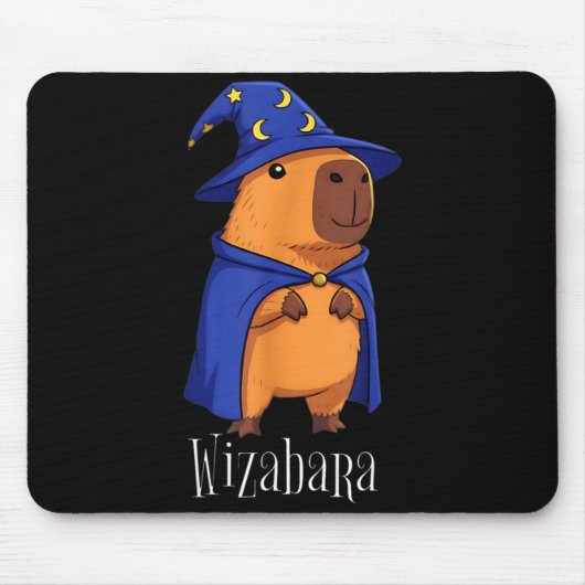Funny Capybara Wizard Costume Wizabara Graphic Kid マウスパッド (正面)