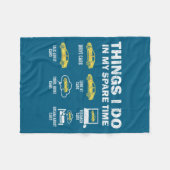 Funny Car 6 Things I Do In My Spare Time  フリースブランケット (正面(横))