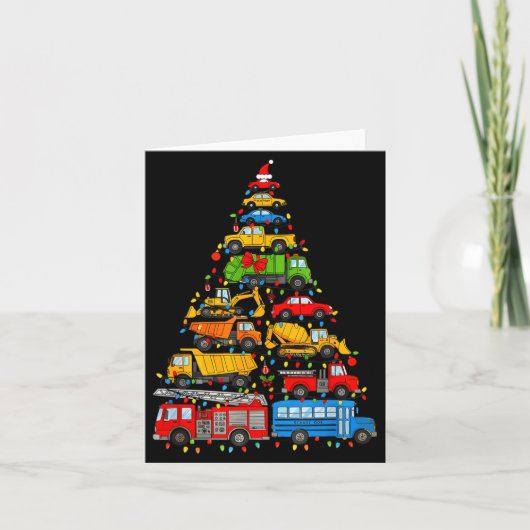 Funny Car Christmas Tree Xmas Light Boys Kids Todd カード (正面)