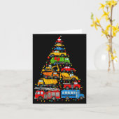 Funny Car Christmas Tree Xmas Light Boys Kids Todd カード (黄色い花)