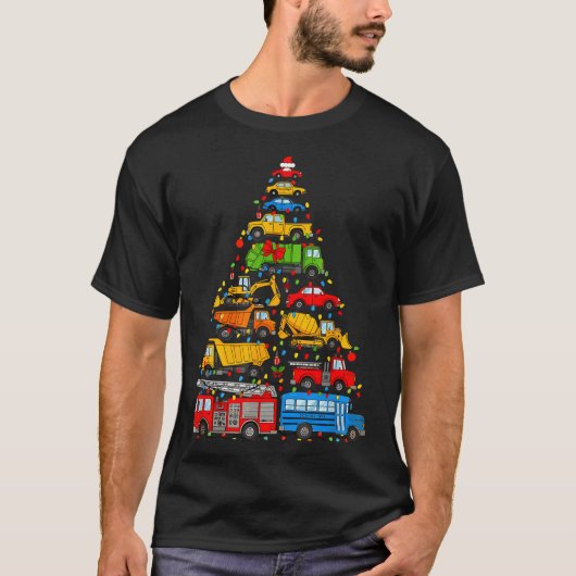 Funny Car Christmas Tree Xmas Light Boys Kids Todd Tシャツ (正面)