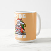 Funny Car Driving Santa as Drifting Through The コーヒーマグカップ (正面右)