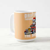 Funny Car Driving Santa as Drifting Through The コーヒーマグカップ (正面左)