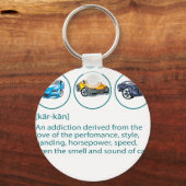 Funny Car Guy Gift - CARCAINE Definition Love Of C キーホルダー (正面)