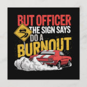 Funny Car Racing Burnout Drag Racing Muscle Car  招待状 (正面)