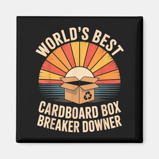 Funny Cardboard Box Breaker Downer Sarcastic Recyc マグネット (正面)